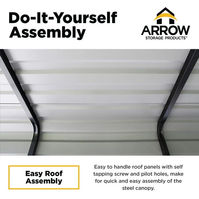Arrow Carport, 12 Ft. X 51 Ft. X 7 Ft. Charcoal 6 Arrow Carport, 12 Ft. X 51 Ft. X 7 Ft. Charcoal - Image 6