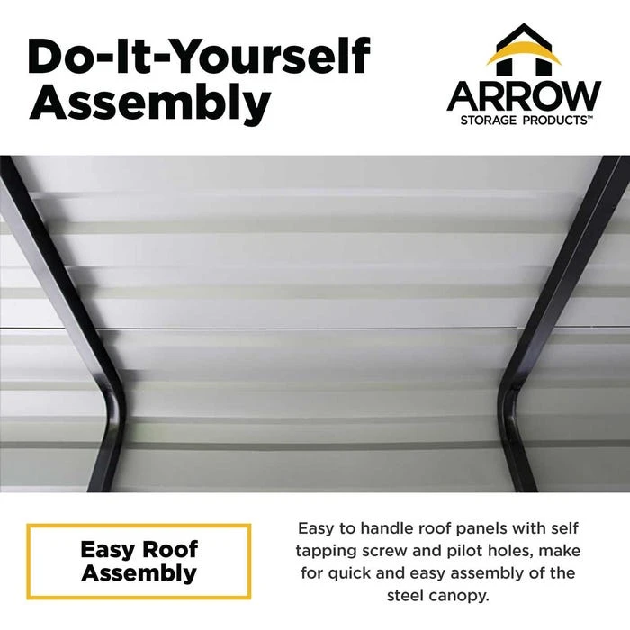Arrow Carport, 10 Ft. X 15 Ft. X 7 Ft. Charcoal 5 Arrow Carport, 10 Ft. X 15 Ft. X 7 Ft. Charcoal - Image 5