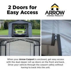 Enclosure Kit For Arrow Carport, 12 Ft. X 20 Ft. Gray 15 Enclosure Kit For Arrow Carport, 12 Ft. X 20 Ft. Gray -ShelterLogic || Arrow Shop 10181 infographic image 07
