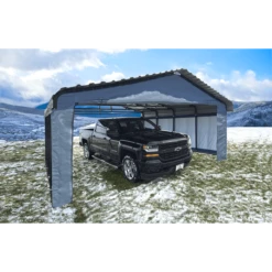 Enclosure Kit For Arrow Carport, 20 Ft. X 20 Ft. Gray 19 Enclosure Kit For Arrow Carport, 20 Ft. X 20 Ft. Gray -ShelterLogic || Arrow Shop 10183 image 02