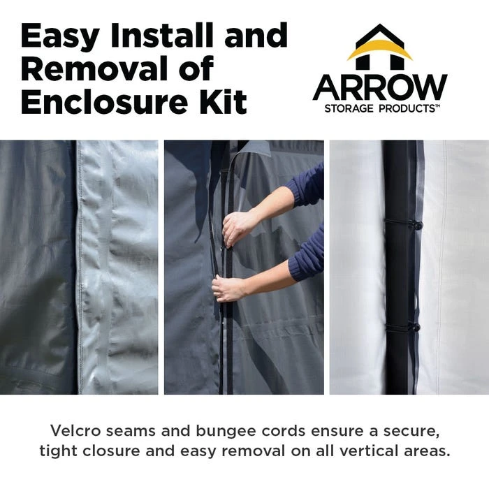 Enclosure Kit For Arrow Carport, 20 Ft. X 20 Ft. Gray 8 Enclosure Kit For Arrow Carport, 20 Ft. X 20 Ft. Gray - Image 8