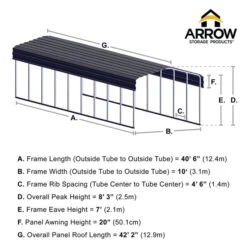 ShelterLogic || Arrow Shop -ShelterLogic || Arrow Shop 10x42 arrowcarport infographic pp 2000x2000 1119