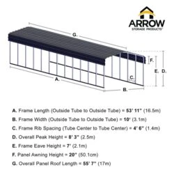 ShelterLogic || Arrow Shop -ShelterLogic || Arrow Shop 10x56 arrowcarport infographic pp 2000x2000 1119 1