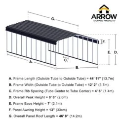 Arrow Carport, 12 Ft. X 47 Ft. X 7 Ft. Eggshell 16 Arrow Carport, 12 Ft. X 47 Ft. X 7 Ft. Eggshell -ShelterLogic || Arrow Shop 12x47 arrowcarport infographic pp 2000x2000 1119 1