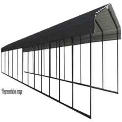 Arrow Carport, 12 Ft. X 82 Ft. X 7 Ft. Charcoal