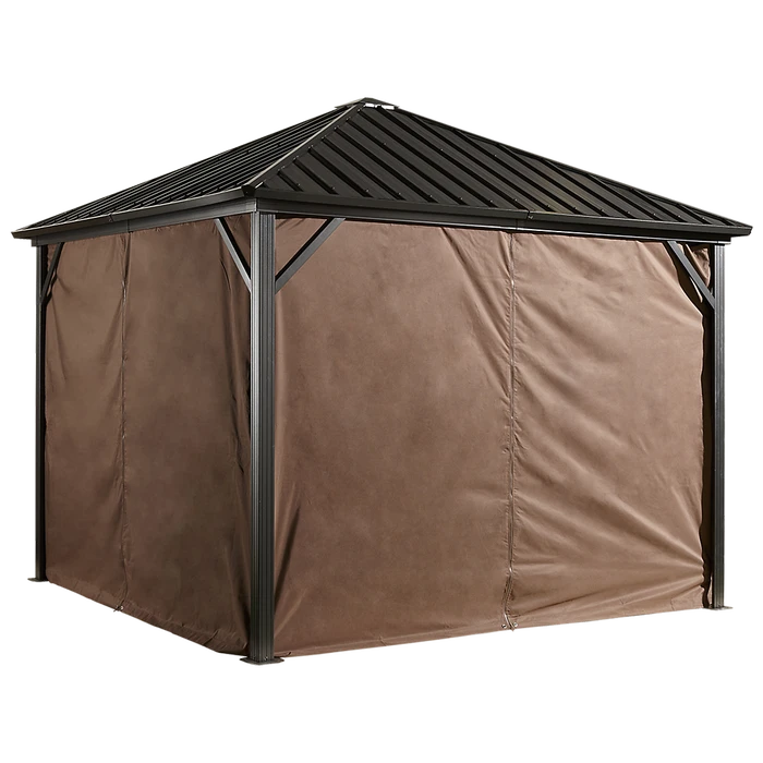Curtains For Dakota Gazebo, 10 Ft. X 10 Ft. Brown, Gazebo Not Included 1 Curtains For Dakota Gazebo, 10 Ft. X 10 Ft. Brown, Gazebo Not Included