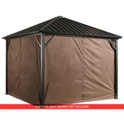 Curtains For Dakota Gazebo, 10 Ft. X 10 Ft. Brown, Gazebo Not Included 7 Curtains For Dakota Gazebo, 10 Ft. X 10 Ft. Brown, Gazebo Not Included -ShelterLogic || Arrow Shop 135 9157369 2