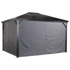 Curtains For Verona Gazebo, 10 Ft. X 12 Ft. Gray, Gazebo Not Included