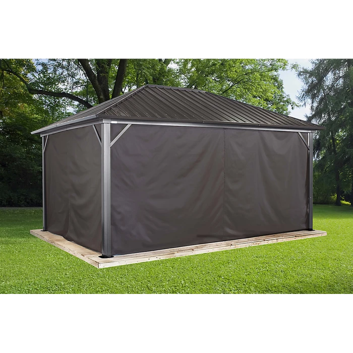 Curtains For Genova Gazebo, 12 Ft. X 16 Ft. Brown, Gazebo Not Included 2 Curtains For Genova Gazebo, 12 Ft. X 16 Ft. Brown, Gazebo Not Included - Image 2