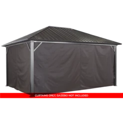 Curtains For Genova Gazebo, 12 Ft. X 16 Ft. Brown, Gazebo Not Included 7 Curtains For Genova Gazebo, 12 Ft. X 16 Ft. Brown, Gazebo Not Included -ShelterLogic || Arrow Shop 135 9160192 2