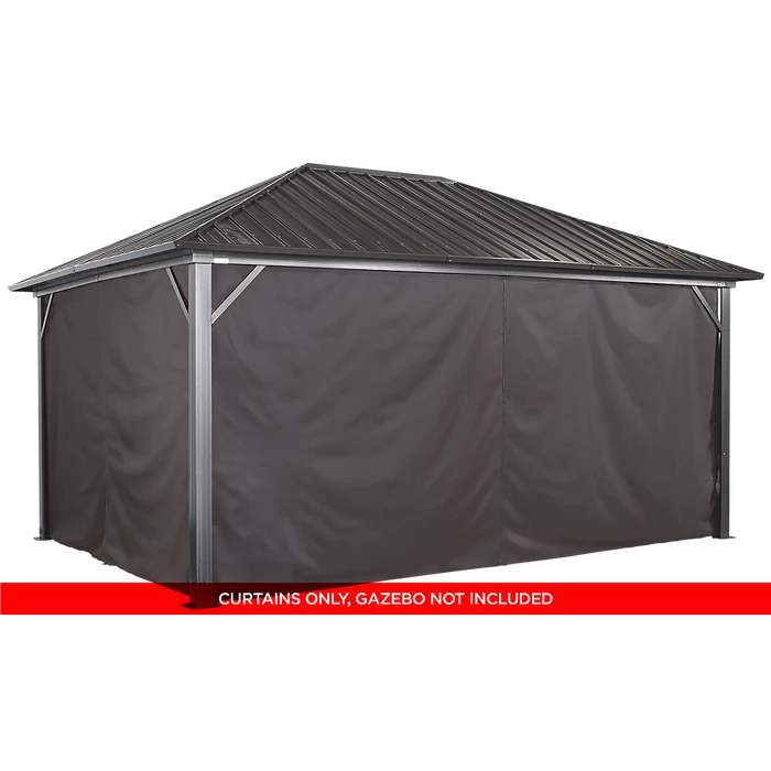 Curtains For Genova Gazebo, 12 Ft. X 16 Ft. Brown, Gazebo Not Included 3 Curtains For Genova Gazebo, 12 Ft. X 16 Ft. Brown, Gazebo Not Included - Image 3