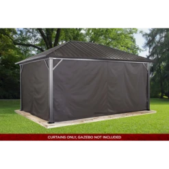 Curtains For Genova Gazebo, 12 Ft. X 16 Ft. Brown, Gazebo Not Included 8 Curtains For Genova Gazebo, 12 Ft. X 16 Ft. Brown, Gazebo Not Included -ShelterLogic || Arrow Shop 135 9160192 3