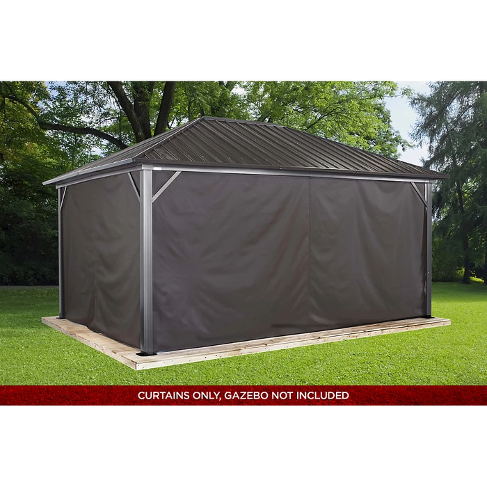 Curtains For Genova Gazebo, 12 Ft. X 16 Ft. Brown, Gazebo Not Included 4 Curtains For Genova Gazebo, 12 Ft. X 16 Ft. Brown, Gazebo Not Included - Image 4
