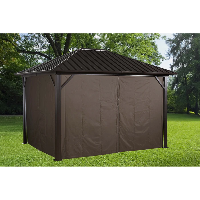 Curtains For Genova Gazebo, 10 Ft. X 12 Ft. Brown, Gazebo Not Included 2 Curtains For Genova Gazebo, 10 Ft. X 12 Ft. Brown, Gazebo Not Included - Image 2