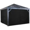 Curtains For South Beach Gazebo, 12 Ft. X 12 Ft. Black, Gazebo Not Included