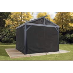 Curtains For South Beach Gazebo, 12 Ft. X 12 Ft. Black, Gazebo Not Included -ShelterLogic || Arrow Shop 135 9163360 1
