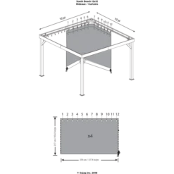 Curtains For South Beach Gazebo, 12 Ft. X 12 Ft. Black, Gazebo Not Included -ShelterLogic || Arrow Shop 135 9163360 4