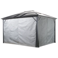 Curtains For Meridien Gazebo, 10 Ft. X 10 Ft. Gray, Gazebo Not Included