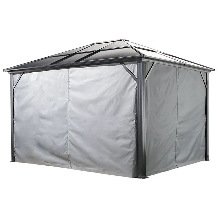 Curtains For Meridien Gazebo, 10 Ft. X 10 Ft. Gray, Gazebo Not Included 1 Curtains For Meridien Gazebo, 10 Ft. X 10 Ft. Gray, Gazebo Not Included