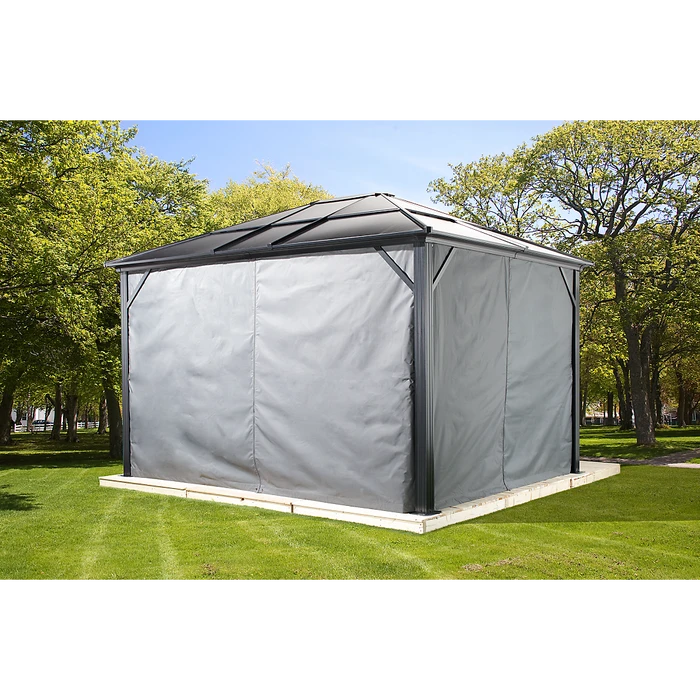 Curtains For Meridien Gazebo, 10 Ft. X 10 Ft. Gray, Gazebo Not Included 2 Curtains For Meridien Gazebo, 10 Ft. X 10 Ft. Gray, Gazebo Not Included - Image 2