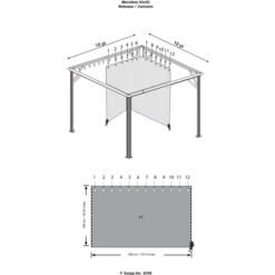 Curtains For Meridien Gazebo, 10 Ft. X 10 Ft. Gray, Gazebo Not Included 9 Curtains For Meridien Gazebo, 10 Ft. X 10 Ft. Gray, Gazebo Not Included -ShelterLogic || Arrow Shop 135 9163742 4