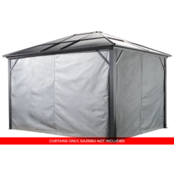 Curtains For Meridien Gazebo, 10 Ft. X 12 Ft. Gray, Gazebo Not Included -ShelterLogic || Arrow Shop 135 9163759 2