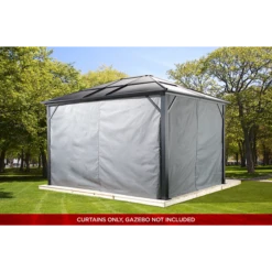 Curtains For Meridien Gazebo, 10 Ft. X 12 Ft. Gray, Gazebo Not Included -ShelterLogic || Arrow Shop 135 9163759 3