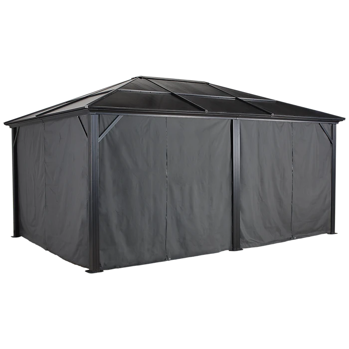 Curtains For Meridien Gazebo, 10 Ft. X 14 Ft. Gray, Gazebo Not Included 1 Curtains For Meridien Gazebo, 10 Ft. X 14 Ft. Gray, Gazebo Not Included