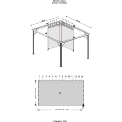 Curtains For Meridien Gazebo, 10 Ft. X 14 Ft. Gray, Gazebo Not Included 5 Curtains For Meridien Gazebo, 10 Ft. X 14 Ft. Gray, Gazebo Not Included -ShelterLogic || Arrow Shop 135 9163766 2