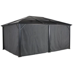 Curtains For Meridien Gazebo, 12 Ft. X 16 Ft. Gray, Gazebo Not Included