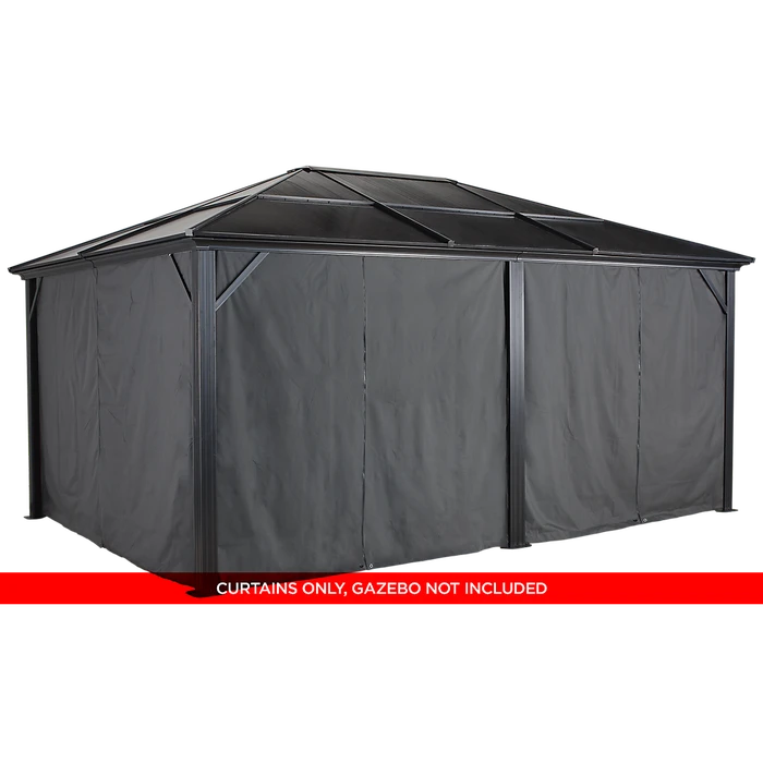 Curtains For Meridien Gazebo, 12 Ft. X 16 Ft. Gray, Gazebo Not Included 2 Curtains For Meridien Gazebo, 12 Ft. X 16 Ft. Gray, Gazebo Not Included - Image 2