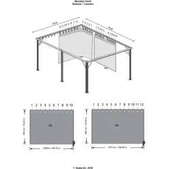 Curtains For Meridien Gazebo, 12 Ft. X 16 Ft. Gray, Gazebo Not Included 5 Curtains For Meridien Gazebo, 12 Ft. X 16 Ft. Gray, Gazebo Not Included -ShelterLogic || Arrow Shop 135 9163773 2