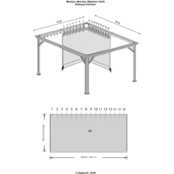 Curtains For Monaco, Messina, And Mykonos Gazebo, 12 Ft. X 16 Ft. Gray, Gazebo Not Included -ShelterLogic || Arrow Shop 135 9163834 4