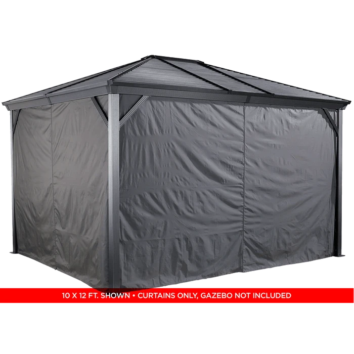Curtains For Ventura Gazebo, 10 Ft. X 10 Ft. Gray, Gazebo Not Included 1 Curtains For Ventura Gazebo, 10 Ft. X 10 Ft. Gray, Gazebo Not Included