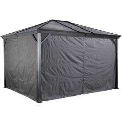 Curtains For Ventura Gazebo, 10 Ft. X 12 Ft. Gray, Gazebo Not Included