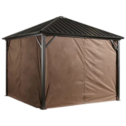 Curtains For Dakota Gazebo, 8 Ft. X 8 Ft. Brown, Gazebo Not Included