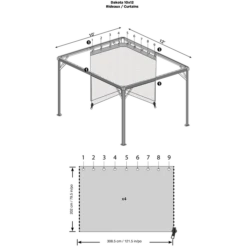 Curtains For Dakota Gazebo, 10 Ft. X 12 Ft. Brown, Gazebo Not Included -ShelterLogic || Arrow Shop 135 9163872 4