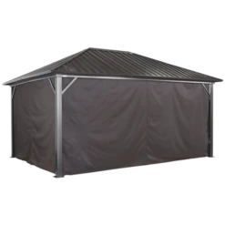 Curtains For Genova Gazebo, 10 Ft. X 14 Ft. Brown, Gazebo Not Included