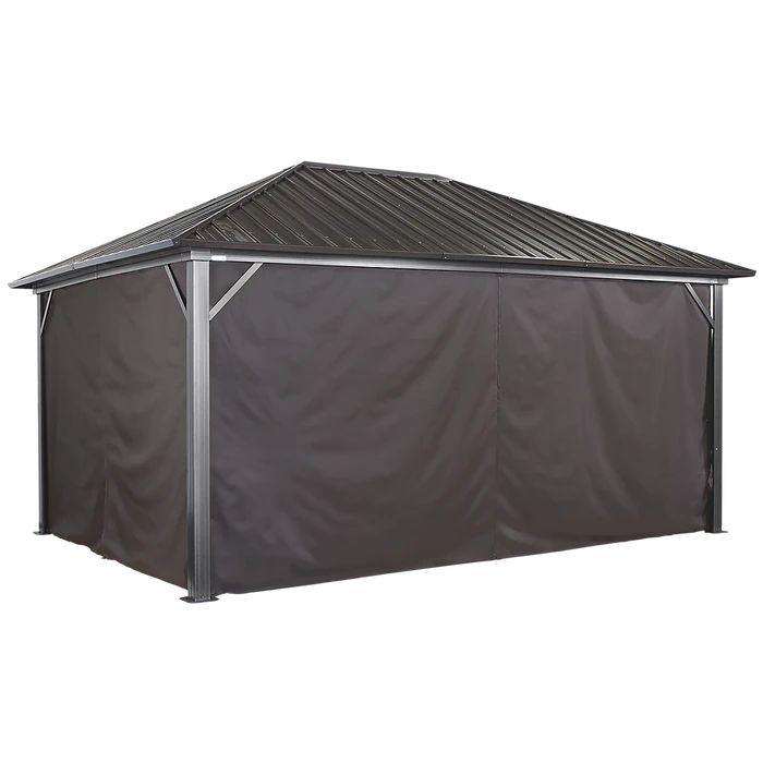 Curtains For Genova Gazebo, 10 Ft. X 14 Ft. Brown, Gazebo Not Included 1 Curtains For Genova Gazebo, 10 Ft. X 14 Ft. Brown, Gazebo Not Included