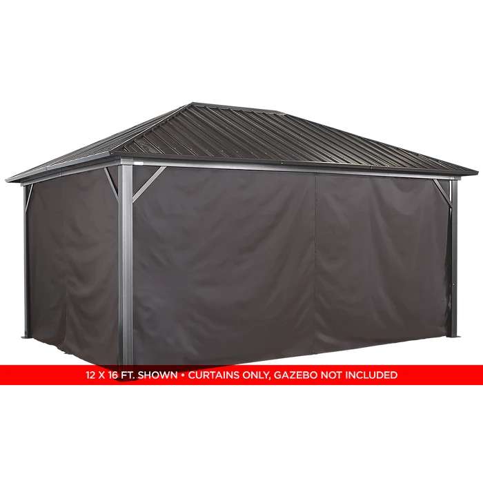 Curtains For Genova Gazebo, 10 Ft. X 14 Ft. Brown, Gazebo Not Included 3 Curtains For Genova Gazebo, 10 Ft. X 14 Ft. Brown, Gazebo Not Included - Image 3