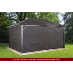 Curtains For Genova Gazebo, 10 Ft. X 14 Ft. Brown, Gazebo Not Included 8 Curtains For Genova Gazebo, 10 Ft. X 14 Ft. Brown, Gazebo Not Included -ShelterLogic || Arrow Shop 135 9163889 3