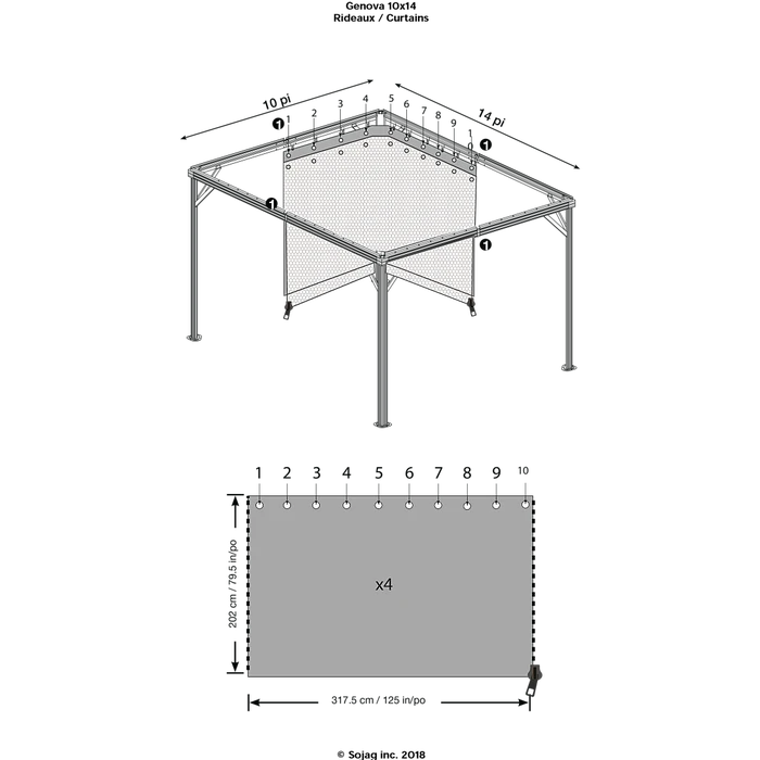 Curtains For Genova Gazebo, 10 Ft. X 14 Ft. Brown, Gazebo Not Included 5 Curtains For Genova Gazebo, 10 Ft. X 14 Ft. Brown, Gazebo Not Included - Image 5