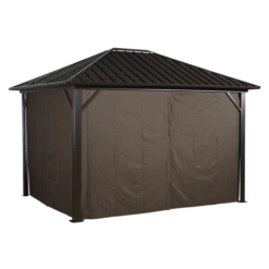 Curtains For Genova Gazebo, 12 Ft. X 12 Ft. Brown, Gazebo Not Included