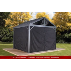 Curtains For Sanibel Gazebo, 8 Ft. X 8 Ft. Black, Gazebo Not Included -ShelterLogic || Arrow Shop 135 9163902 10