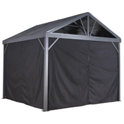 Curtains For Sanibel Gazebo, 8 Ft. X 8 Ft. Black, Gazebo Not Included -ShelterLogic || Arrow Shop 135 9163902 2