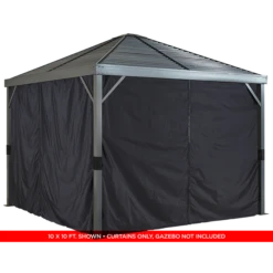 Curtains For Sanibel Gazebo, 8 Ft. X 8 Ft. Black, Gazebo Not Included -ShelterLogic || Arrow Shop 135 9163902 7
