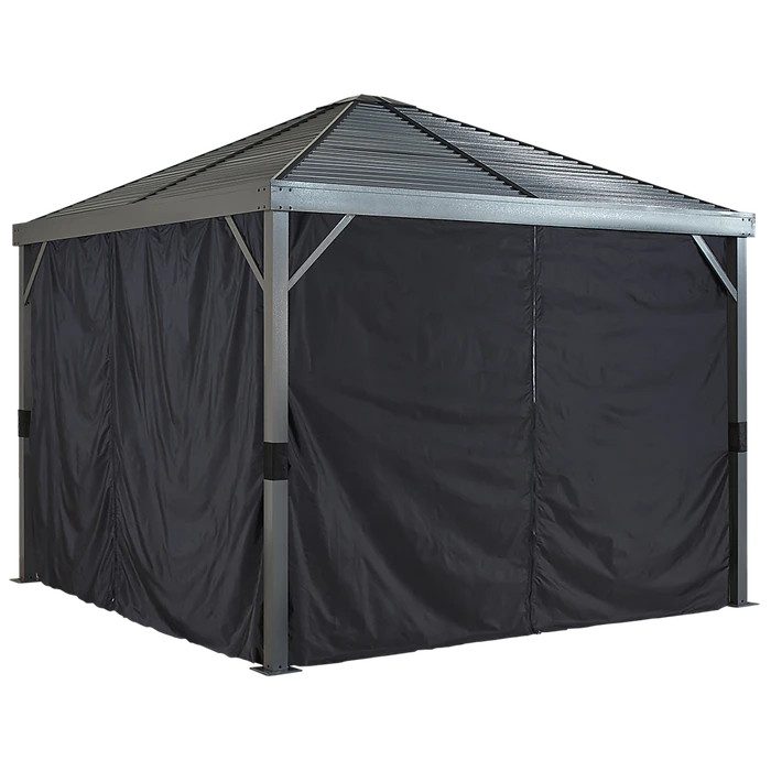 Curtains For Sanibel Gazebo, 10 Ft. X 10 Ft. Black, Gazebo Not Included 1 Curtains For Sanibel Gazebo, 10 Ft. X 10 Ft. Black, Gazebo Not Included