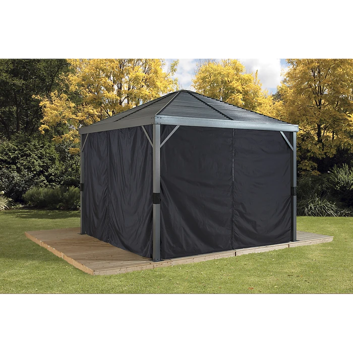 Curtains For Sanibel Gazebo, 10 Ft. X 10 Ft. Black, Gazebo Not Included 2 Curtains For Sanibel Gazebo, 10 Ft. X 10 Ft. Black, Gazebo Not Included - Image 2