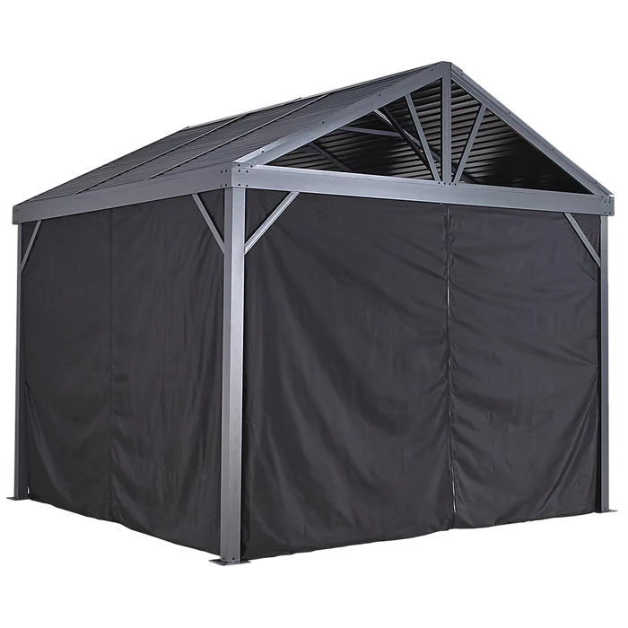 Curtains For Sanibel Gazebo, 10 Ft. X 10 Ft. Black, Gazebo Not Included 3 Curtains For Sanibel Gazebo, 10 Ft. X 10 Ft. Black, Gazebo Not Included - Image 3