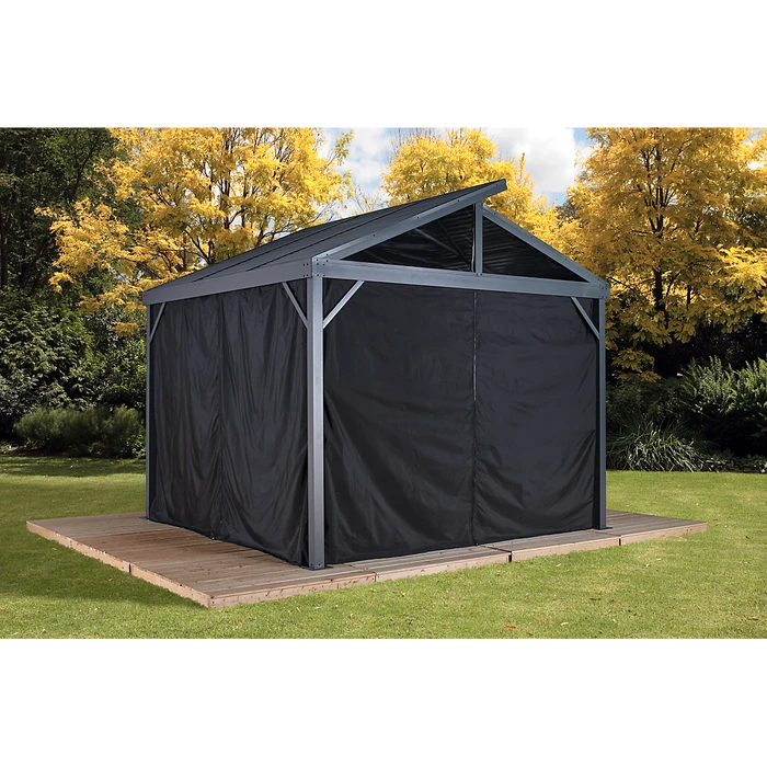 Curtains For Sanibel Gazebo, 10 Ft. X 10 Ft. Black, Gazebo Not Included 4 Curtains For Sanibel Gazebo, 10 Ft. X 10 Ft. Black, Gazebo Not Included - Image 4